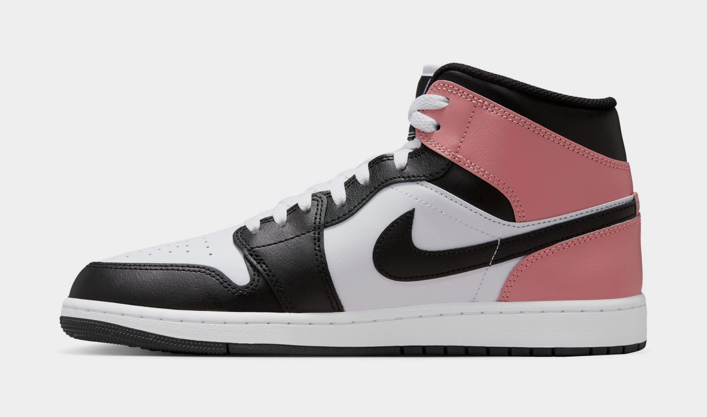 Air Jordan 1 Mid Mens Lifestyle Shoes (White/Rust Pink/Black) Air Jordan 1 original design shoes