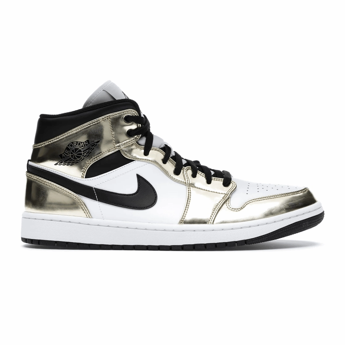 Air Jordan 1 Mid Metallic Gold Black White Air Jordan 1 Mid sneakers with bold retro vibes