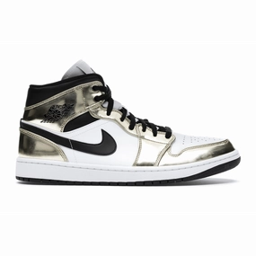 Air Jordan 1 Mid Metallic Gold Black White Air Jordan 1 Mid sneakers with bold retro vibes