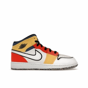 Air Jordan 1 Mid Multi-Color Canvas Air Jordan 1 Mid sneakers with bold retro vibes