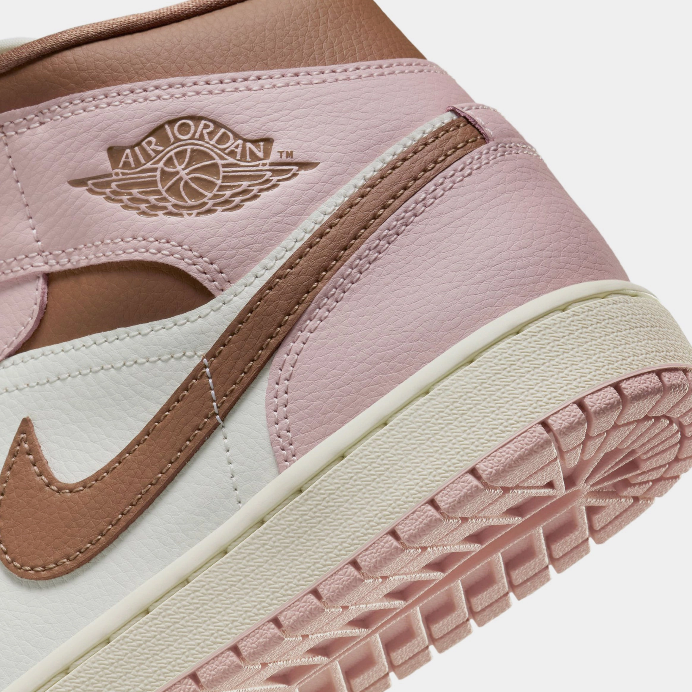 Air Jordan 1 Mid Neapolitan Womens Lifestyle Shoes (Pink Oxford/Sail/Archaeo Brown) Air Jordan 1 original design shoes