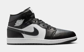 Air Jordan 1 Mid Off Noir Mens Lifestyle Shoes (Grey/Black/White) Air Jordan 1 classic shoes for streetwear looks