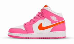 Air Jordan 1 Mid Pinksicle Safety Orange Air Jordan 1 Mid sneakers with bold retro vibes