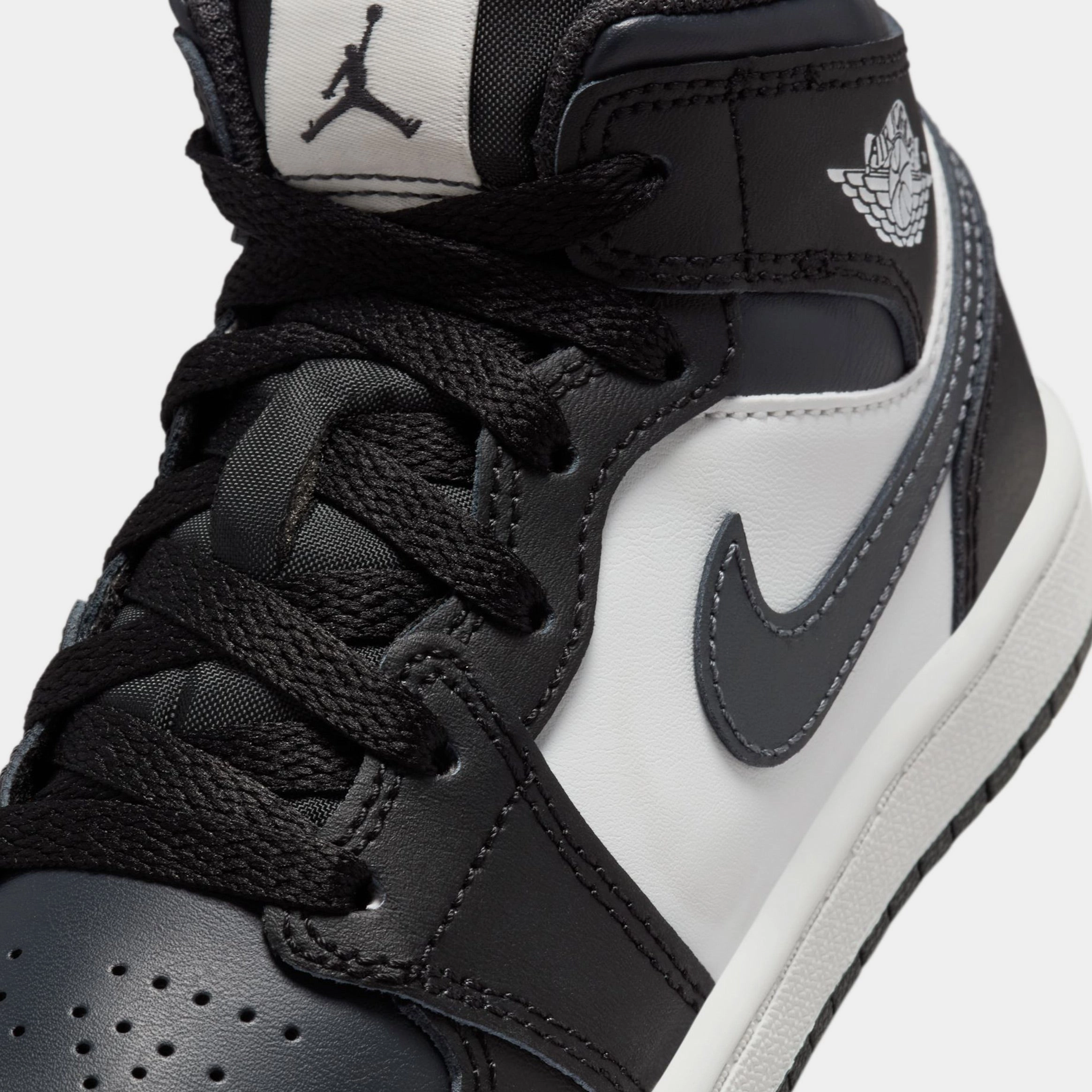 Air Jordan 1 Mid Preschool Lifestyle Shoes (Black/Dark Grey/Grey/White) Air Jordan 1 original design shoes