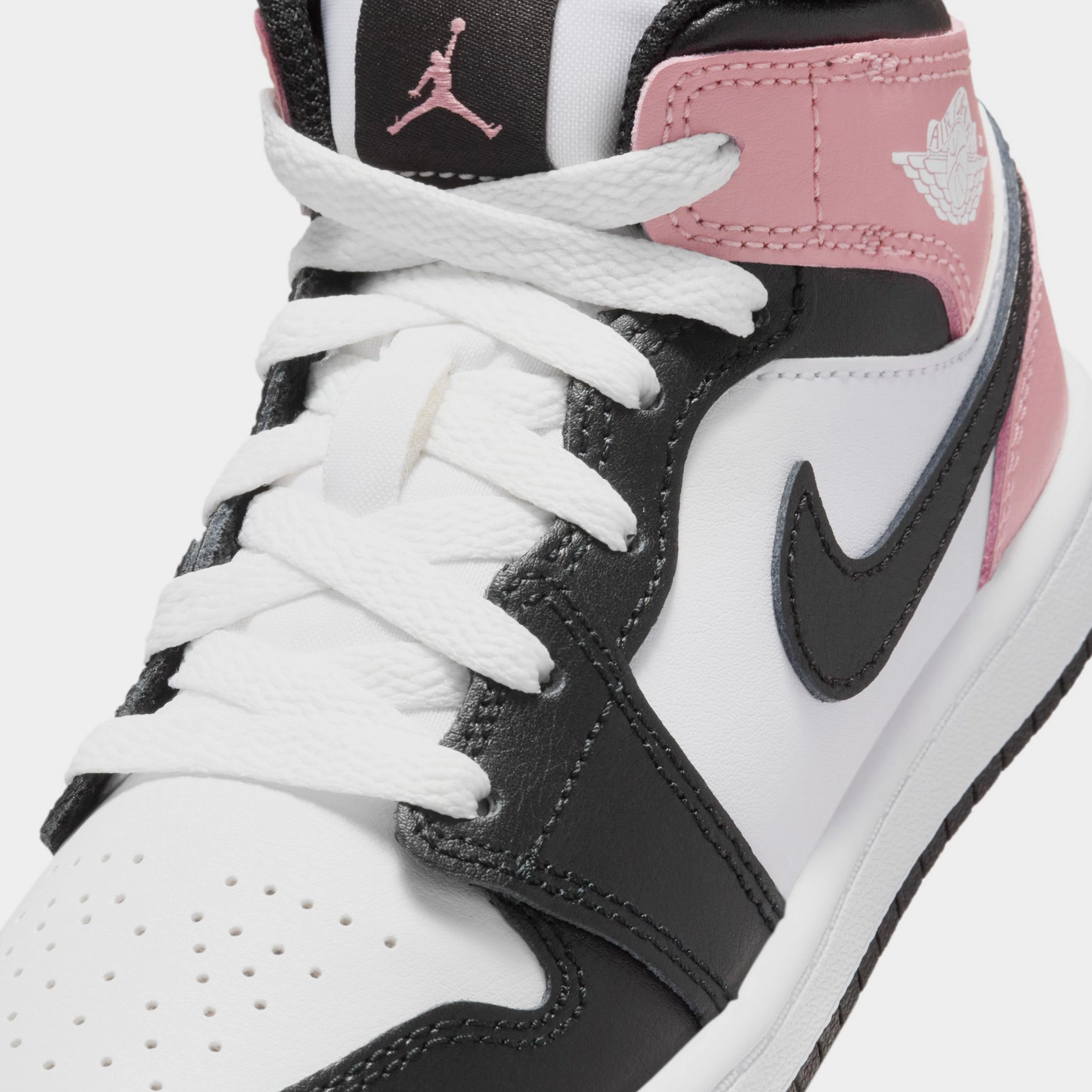 Air Jordan 1 Mid Preschool Lifestyle Shoes (White/Black/Rust Pink) Air Jordan 1 original design shoes