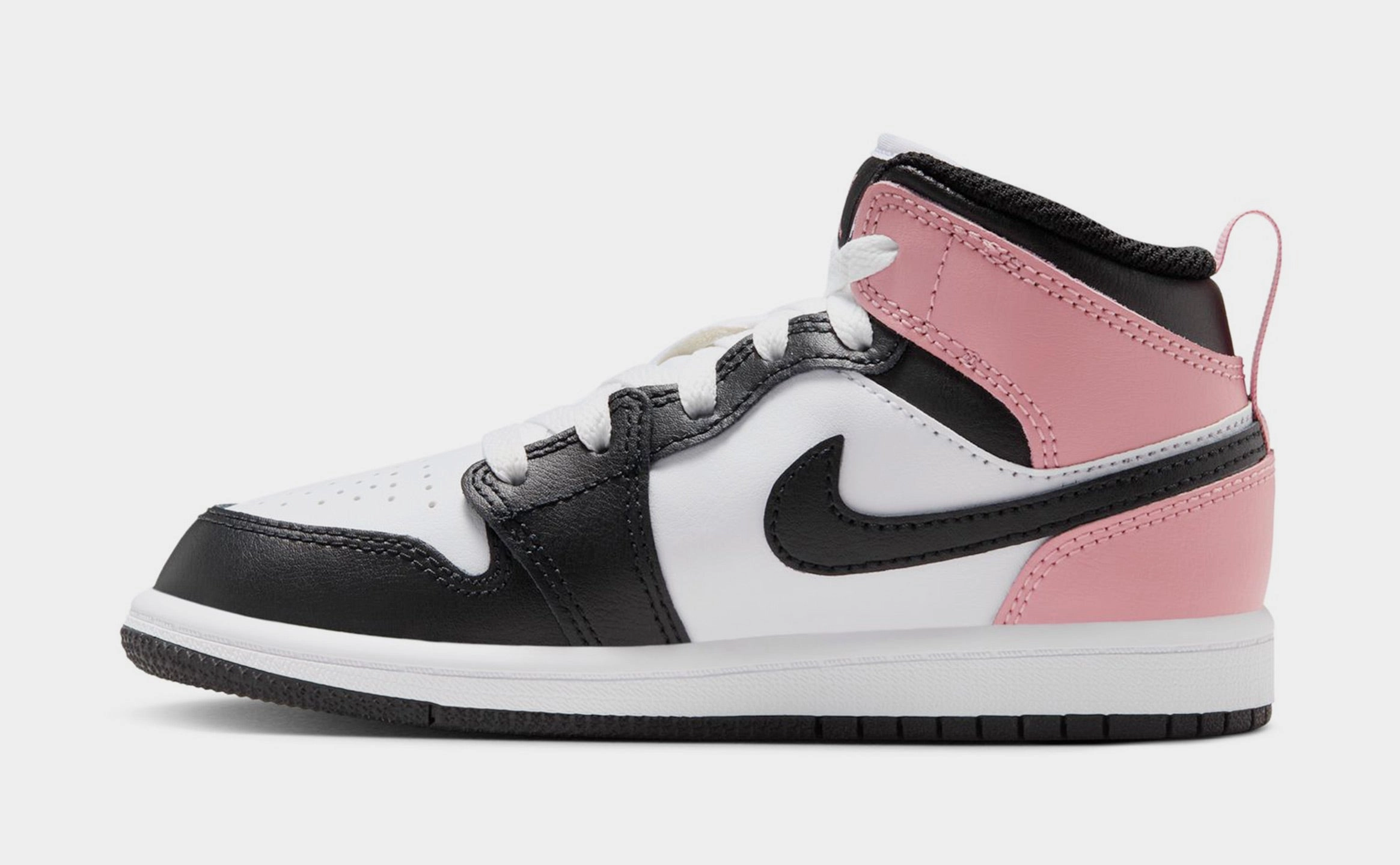 Air Jordan 1 Mid Preschool Lifestyle Shoes (White/Black/Rust Pink) Air Jordan 1 original design shoes