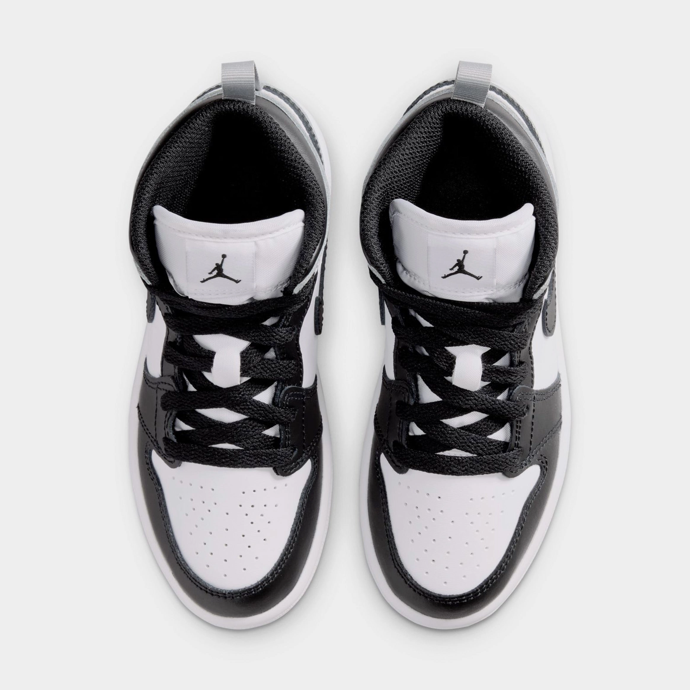 Air Jordan 1 Mid Preschool Lifestyle Shoes (White/Light Smoke Grey/Black) Air Jordan 1 original design shoes