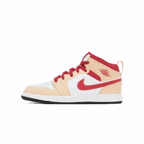 Air Jordan 1 Mid PS 'Light Curry Cardinal Red' Air Jordan 1 Mid versatile shoes for daily wear