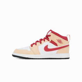Air Jordan 1 Mid PS 'Light Curry Cardinal Red' Air Jordan 1 timeless sneakers for Jordan fans
