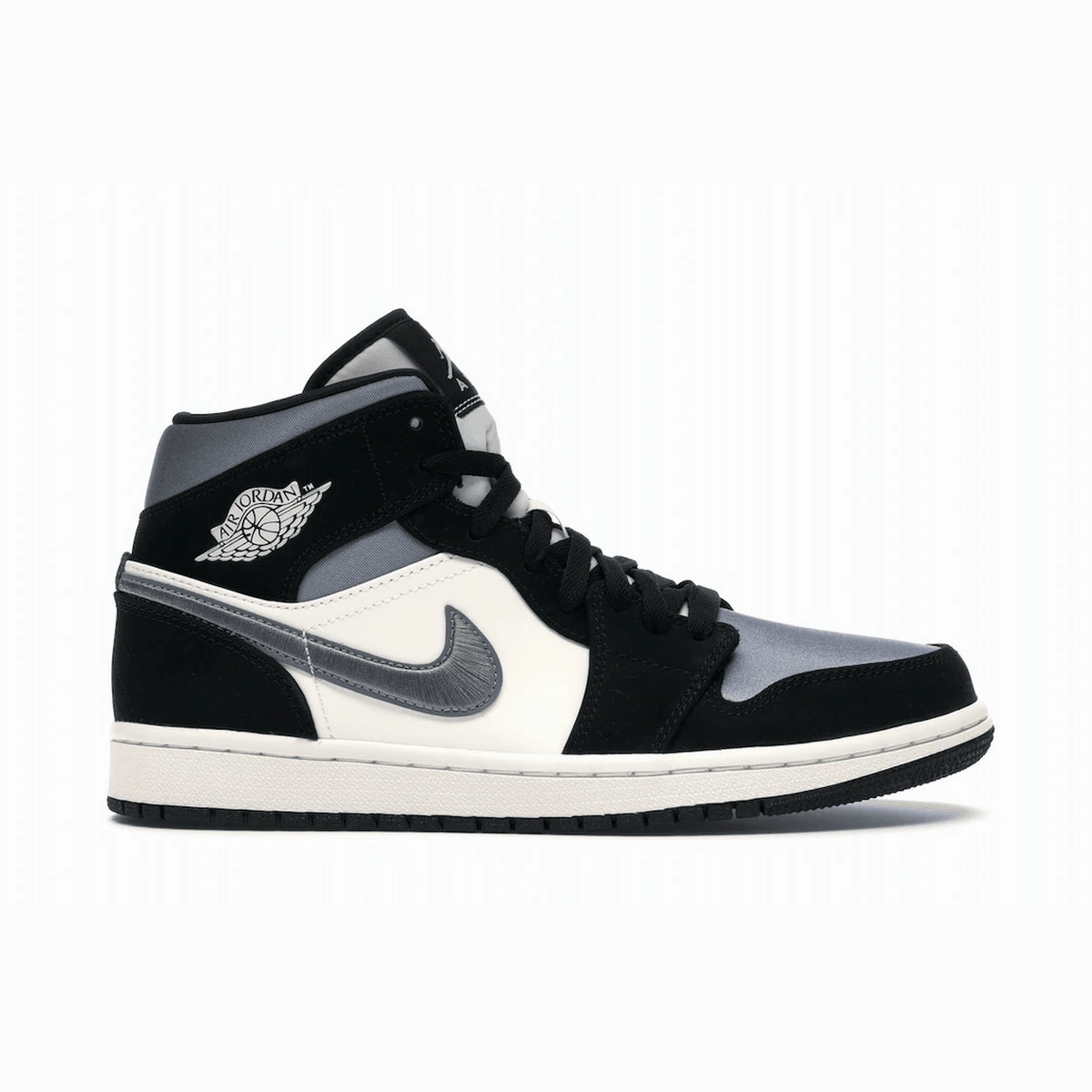 Air Jordan 1 Mid Satin Gray Toe Air Jordan 1 Mid sneakers with bold retro vibes