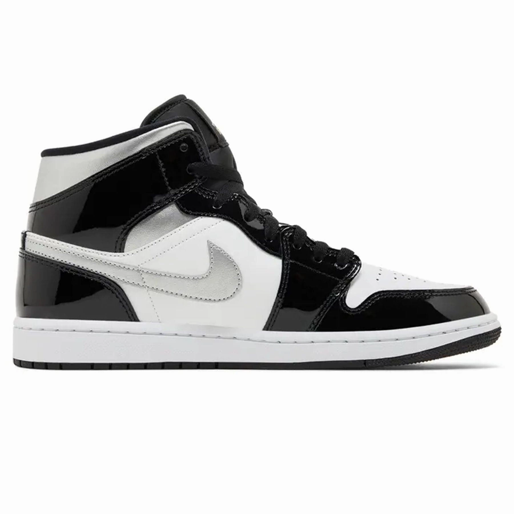 Air Jordan 1 Mid SE 'Black White Metallic Silver' Air Jordan 1 classic sneakers