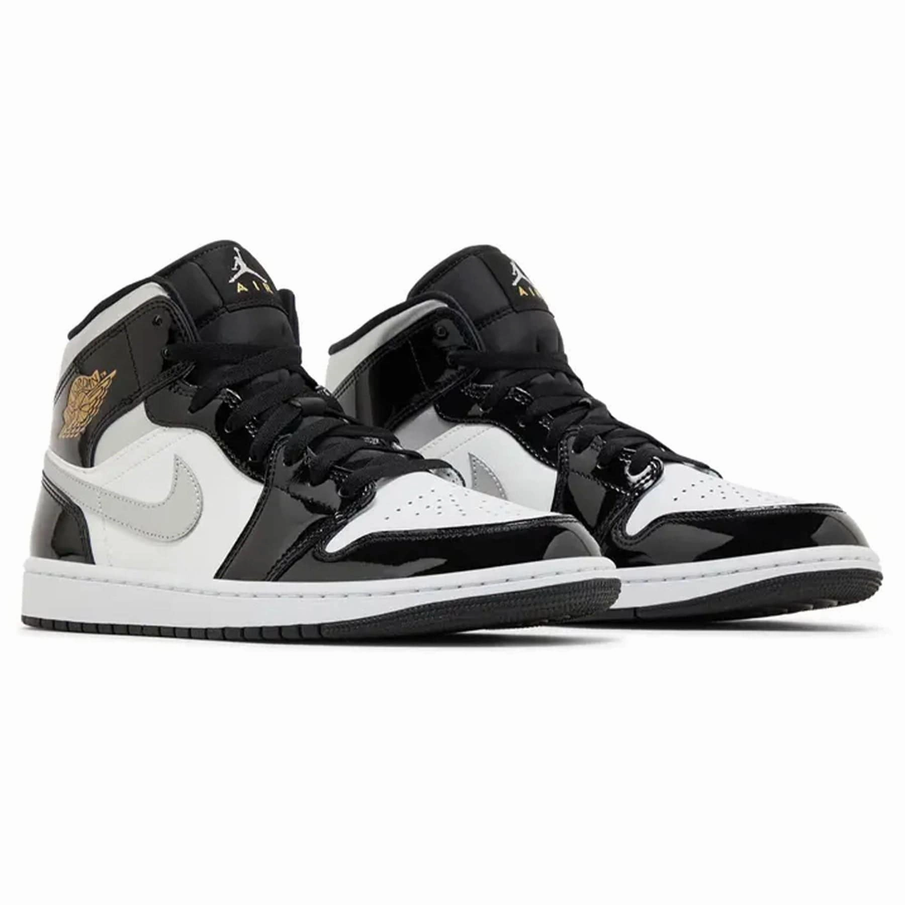Air Jordan 1 Mid SE 'Black White Metallic Silver' Air Jordan 1 classic sneakers