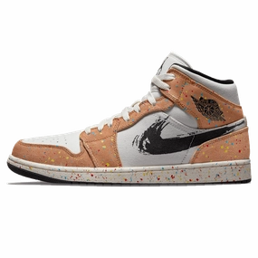 Air Jordan 1 Mid SE 'Brushstroke Paint Splatter' Air Jordan 1 sneakers with heritage court style