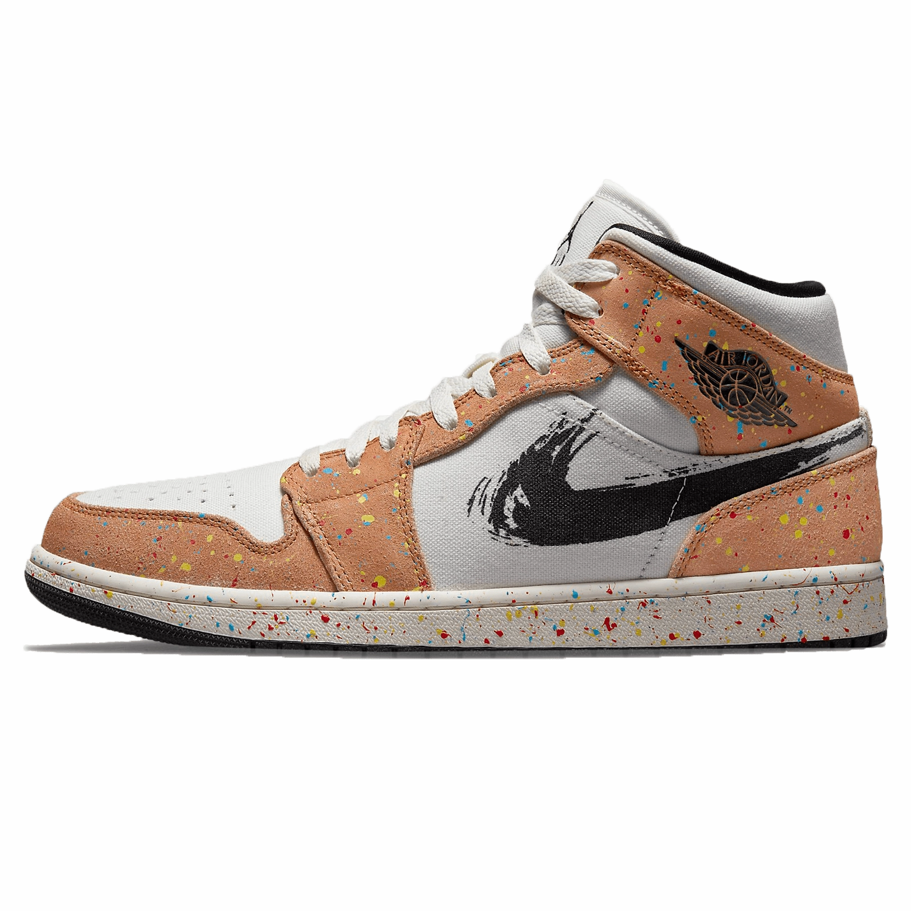 Air Jordan 1 Mid SE 'Brushstroke Paint Splatter' Air Jordan 1 sneakers with heritage court style