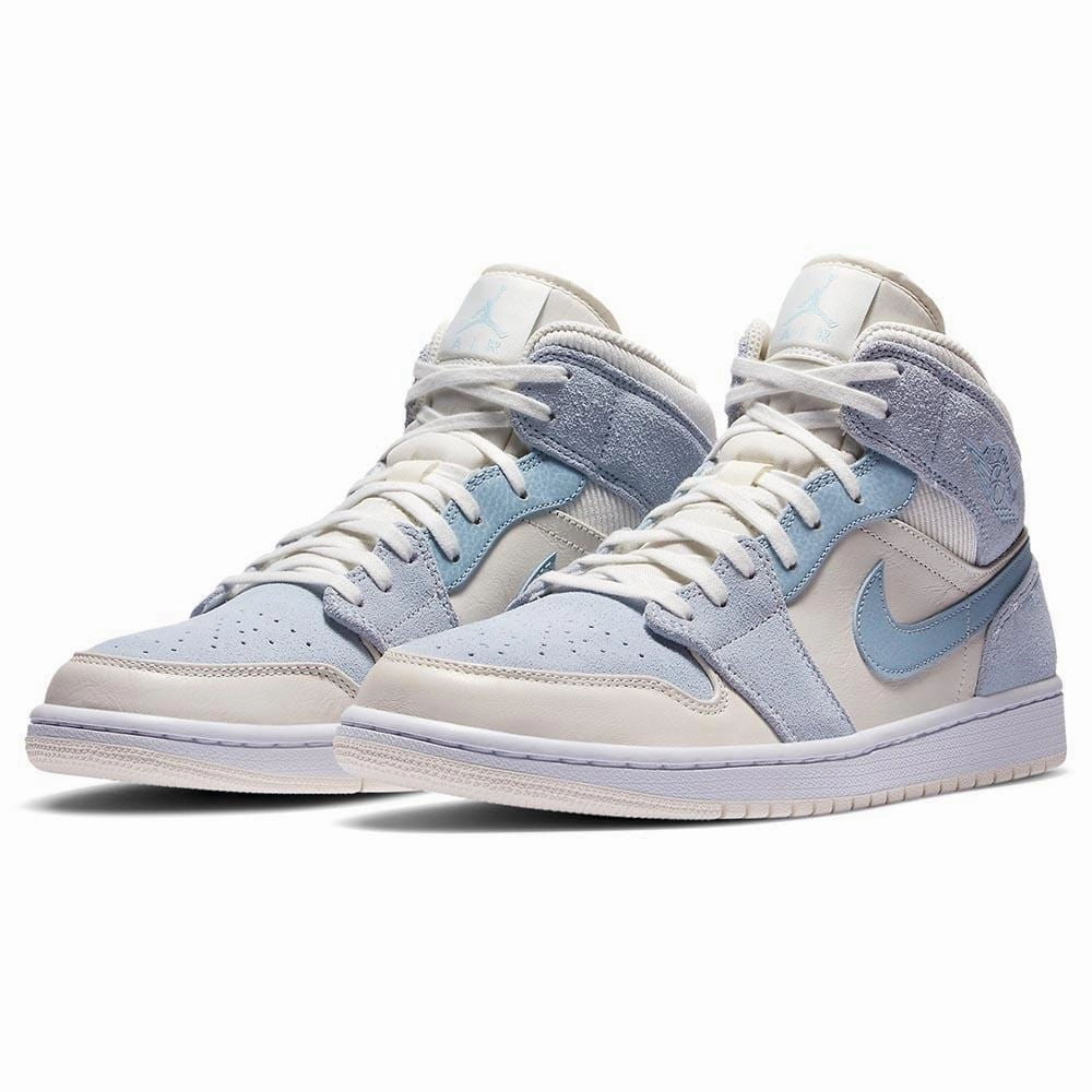 Air Jordan 1 Mid SE 'Sail Light Blue' Air Jordan 1 vintage style sneakers