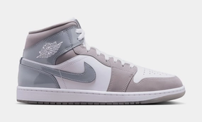 Air Jordan 1 Mid SE Cool Grey Mens Lifestyle Shoes (Cool Grey/Medium Grey) Air Jordan 1 classic shoes for streetwear looks
