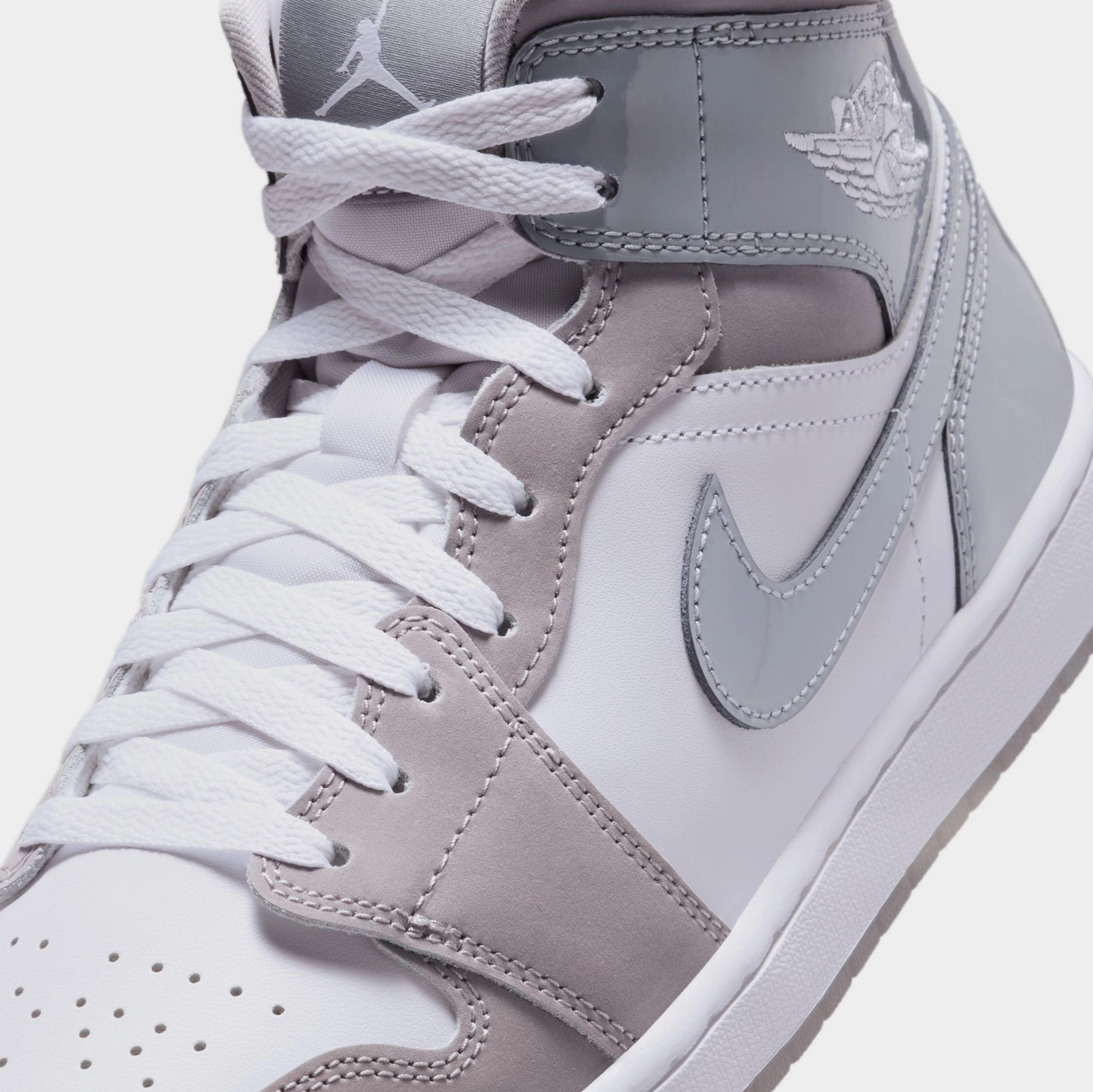 Air Jordan 1 Mid SE Cool Grey Mens Lifestyle Shoes (Cool Grey/Medium Grey) Air Jordan 1 original design shoes