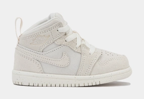 Air Jordan 1 Mid SE Craft Infant Toddler Lifestyle Shoes (Pale Ivory/Sail) Air Jordan 1 classic shoes for streetwear looks