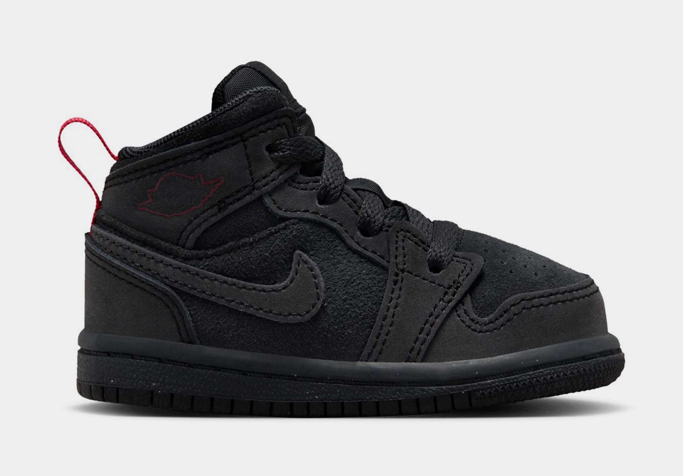 Air Jordan 1 Mid SE Craft Infant Toddler Lifestyle Shoes (Smoke Grey/Black/Varsity Red) Air Jordan 1 classic shoes for streetwear looks