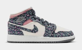 Air Jordan 1 Mid SE Grade School Lifestyle Shoes (Anthracite/Sail/Red Stardust/Anthracite) Air Jordan 1 classic shoes for streetwear looks