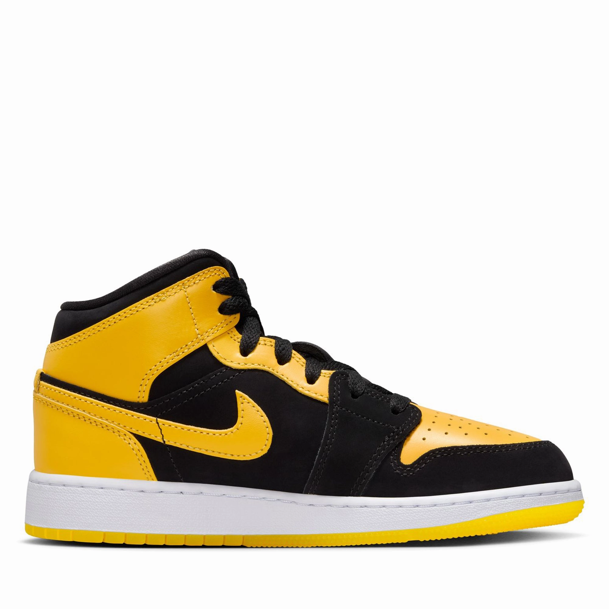 Air Jordan 1 Mid SE (GS) - Black/Varsity Maize Air Jordan Basketball Shoes for Performance