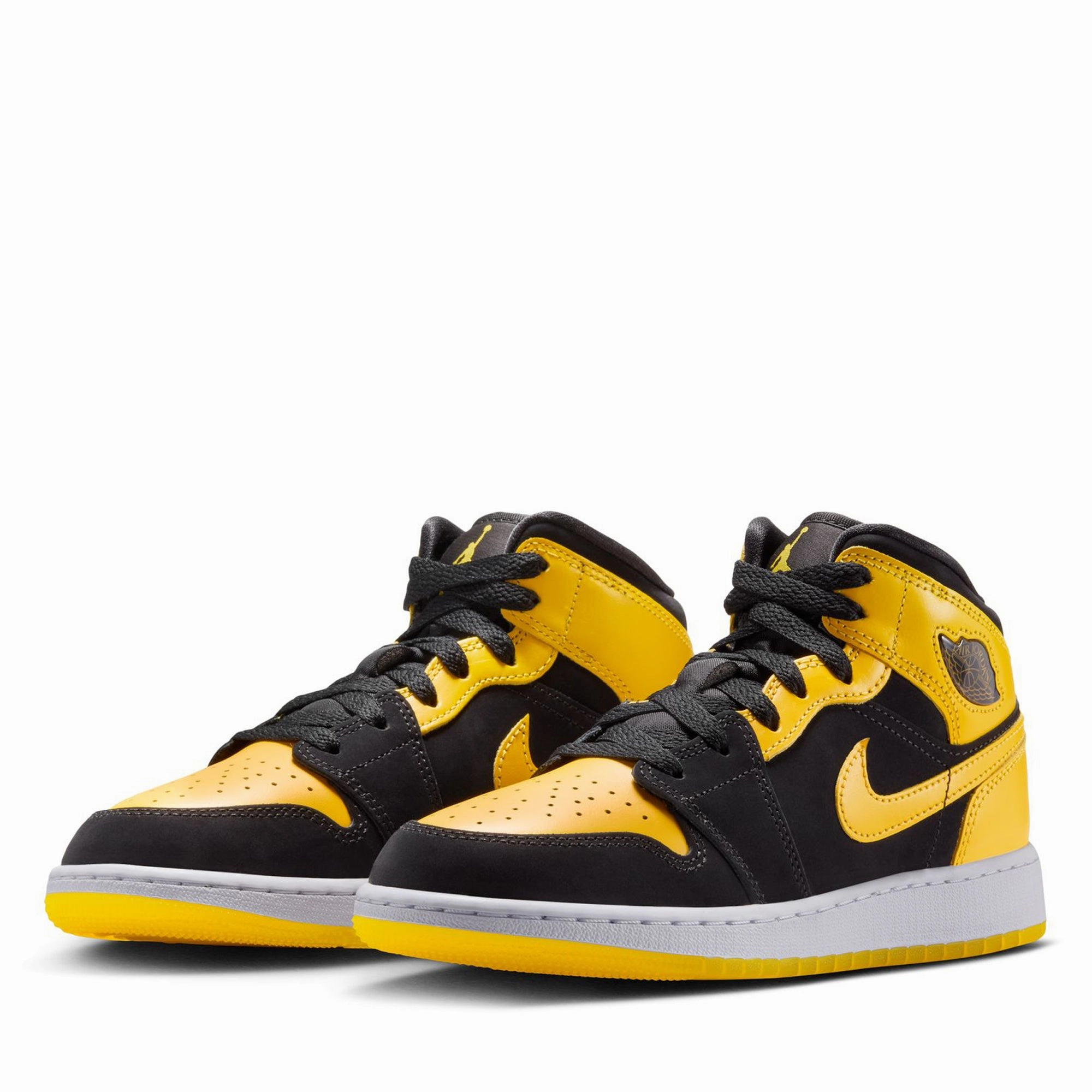Air Jordan 1 Mid SE (GS) - Black/Varsity Maize Air Jordan Basketball Shoes for Performance