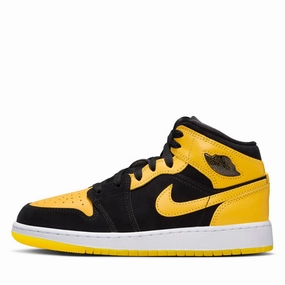 Air Jordan 1 Mid SE (GS) - Black/Varsity Maize Air Jordan signature sneakers