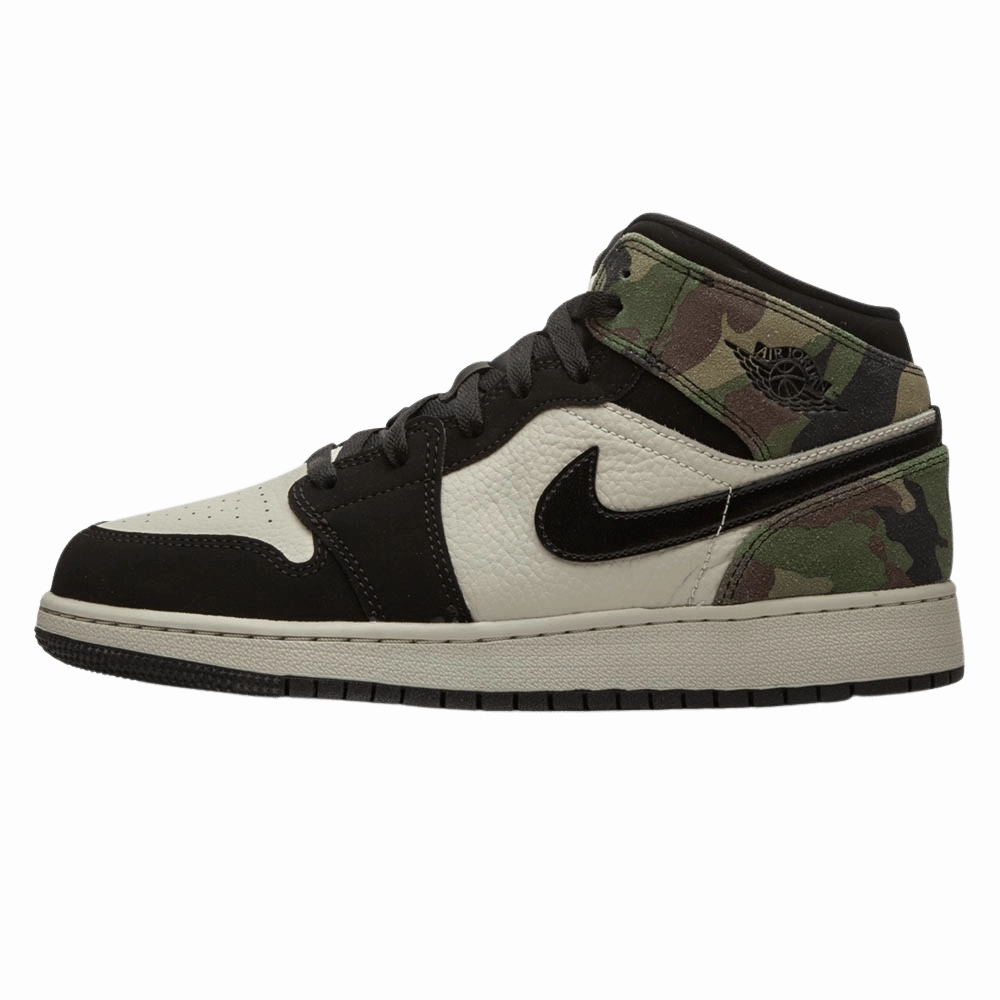 Air Jordan 1 Mid SE GS 'Camo' Air Jordan 1 timeless sneakers for Jordan fans