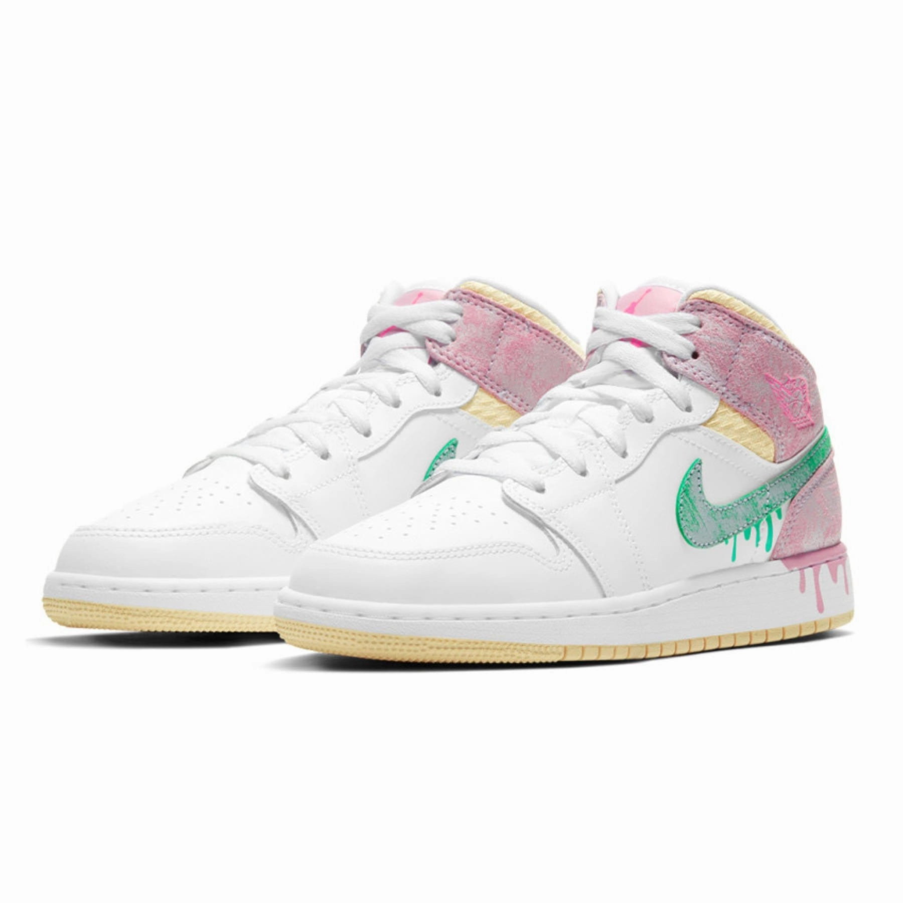Air Jordan 1 Mid SE GS 'Paint Drip' Air Jordan 1 Mid streetwear shoes