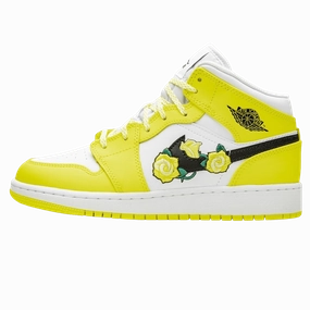 Air Jordan 1 Mid SE GS 'Rose Patch - Dynamic Yellow' Air Jordan 1 Mid versatile shoes for daily wear