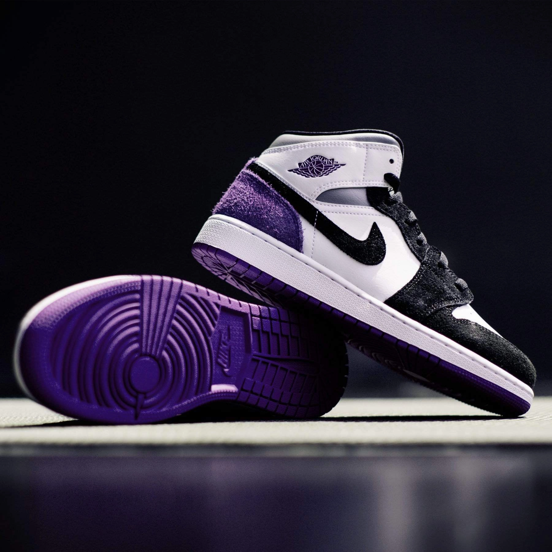 Air Jordan 1 Mid SE GS 'Varsity Purple' Air Jordan 1 Mid streetwear shoes