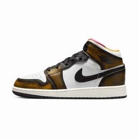 Air Jordan 1 Mid SE GS 'Wear-Away - Taxi' Air Jordan 1 sneakers with heritage court style
