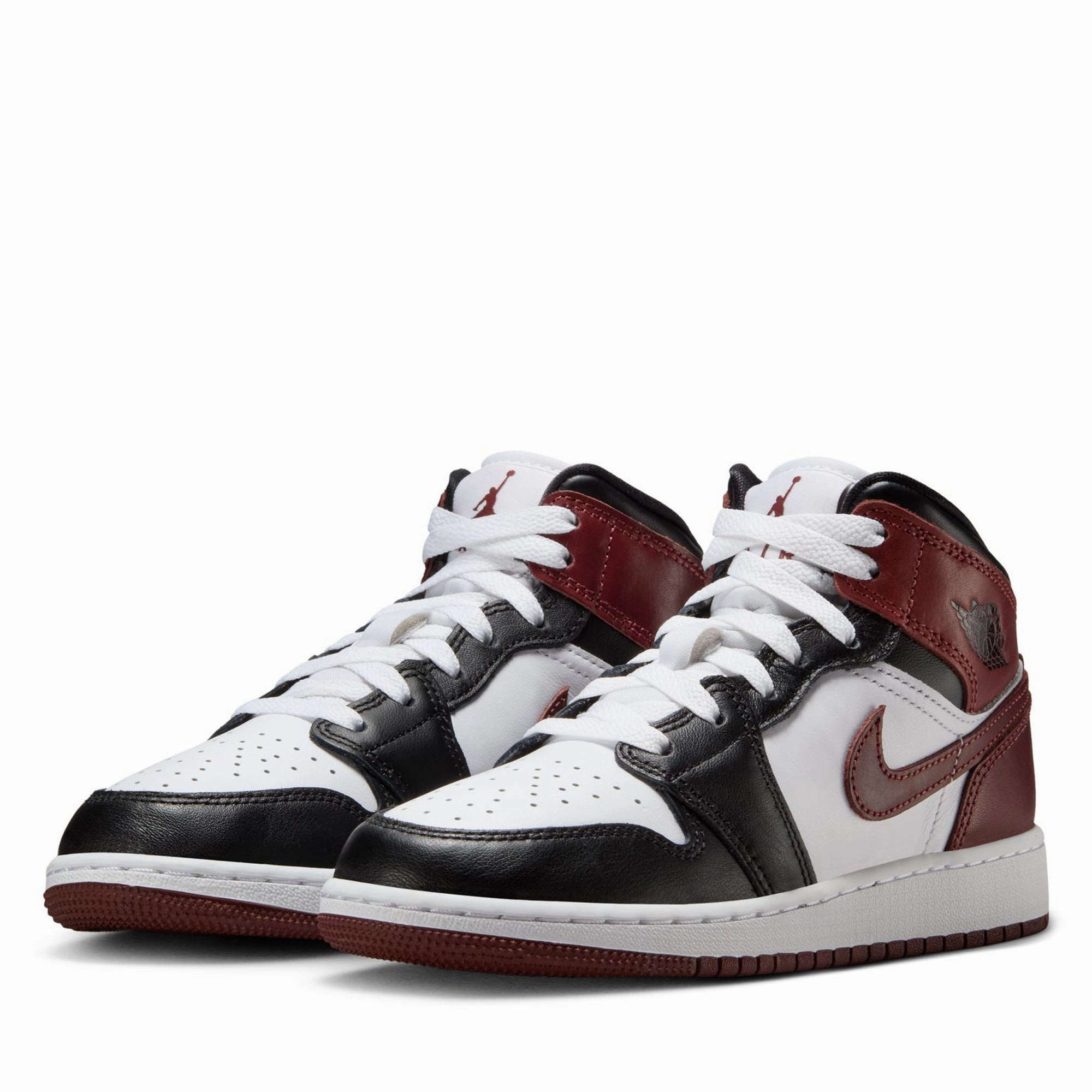 Air Jordan 1 Mid SE (GS) - White/Dark Pony Air Jordan Basketball Shoes for Performance