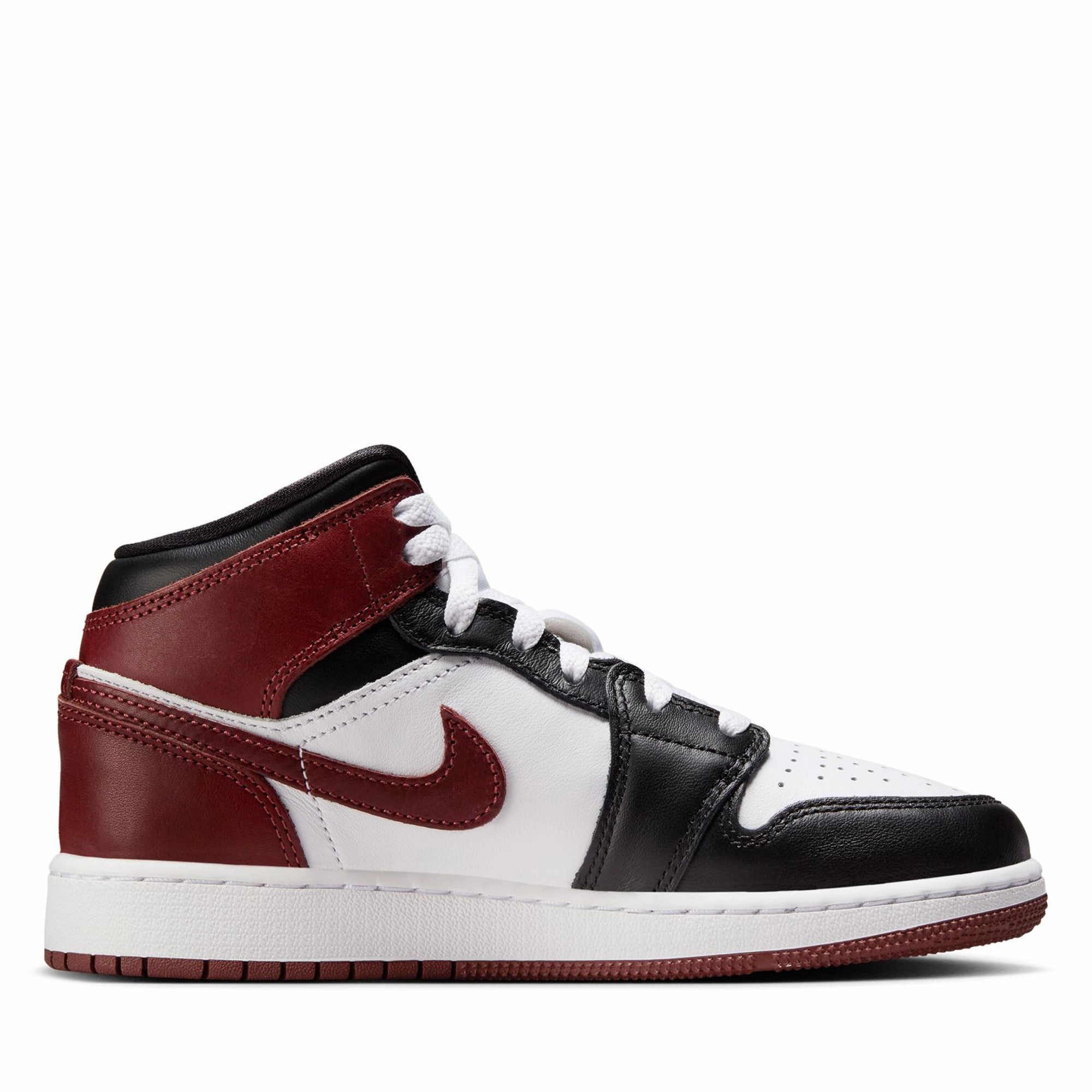 Air Jordan 1 Mid SE (GS) - White/Dark Pony Air Jordan Basketball Shoes for Performance