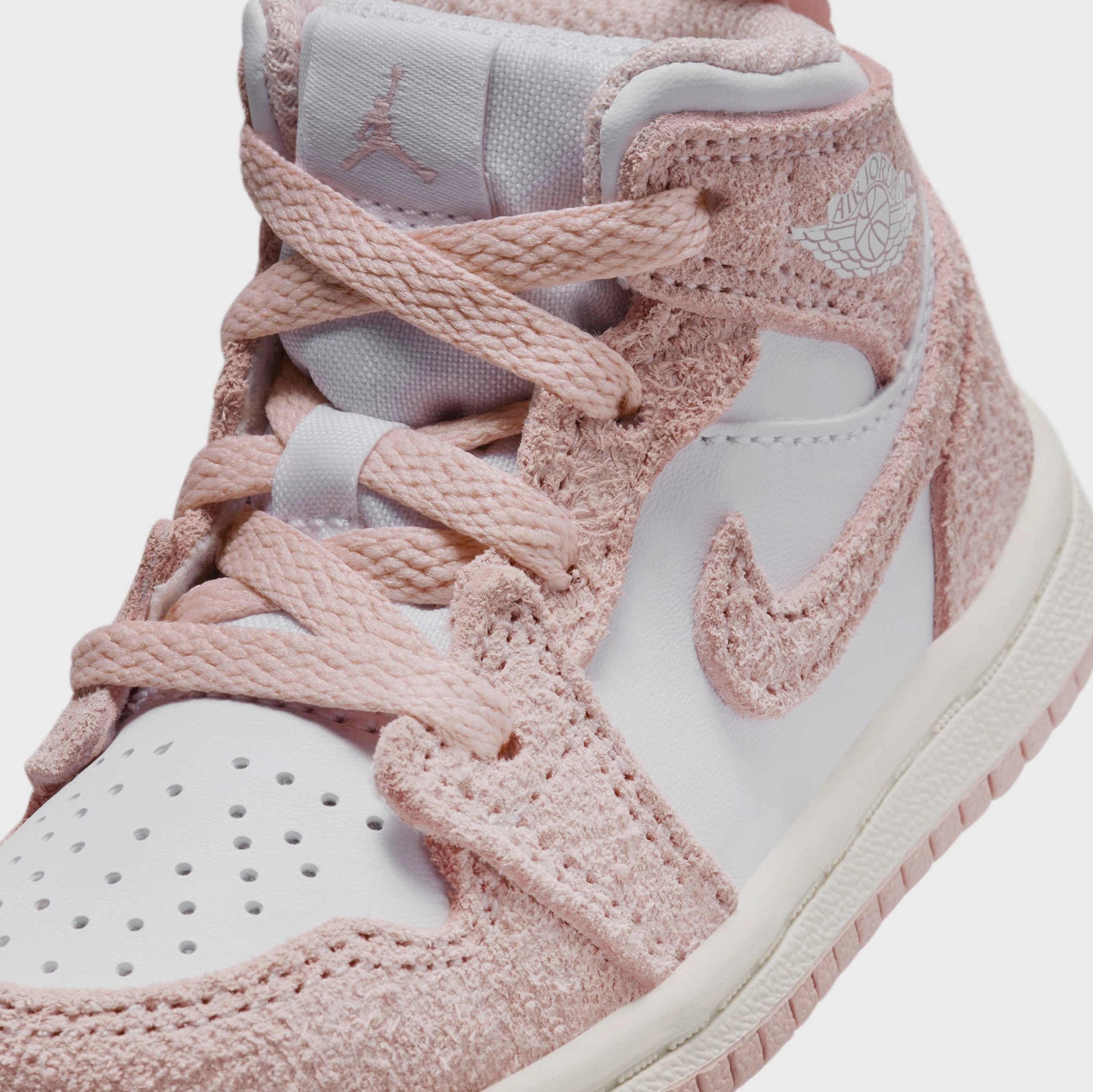 Air Jordan 1 Mid SE Infant Toddler Lifestyle Shoes (White/Legend Pink/Sail) Air Jordan 1 original design shoes