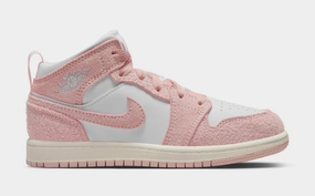 Air Jordan 1 Mid SE Preschool Lifestyle Shoes (White/Legend Pink/Sail) Air Jordan 1 classic shoes for streetwear looks