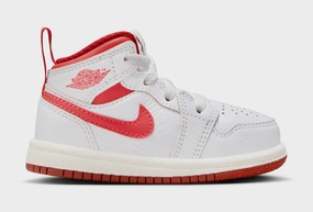 Air Jordan 1 Mid SE Preschool Lifestyle Shoes (White/Lobster Dune/Sail) Air Jordan 1 classic shoes for streetwear looks
