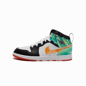 Air Jordan 1 Mid SE PS Wavy Air Jordan 1 sneakers with heritage court style