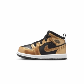 Air Jordan 1 Mid SE TD 'Metallic Gold Black' Air Jordan 1 sneakers with heritage court style