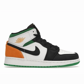 Air Jordan 1 Mid SE White Laser Orange Lucky Green Air Jordan 1 Mid sneakers with bold retro vibes