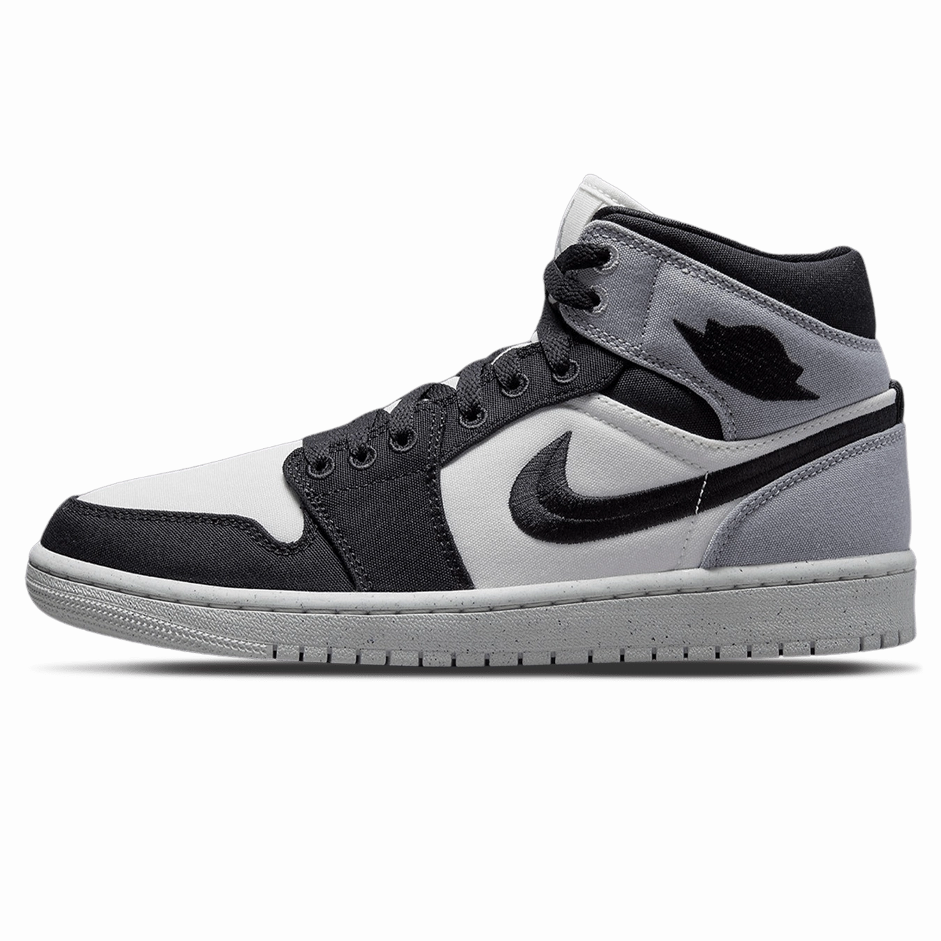 Air Jordan 1 Mid SE Wmns 'Light Steel Grey Canvas' Air Jordan 1 sneakers with heritage court style