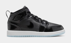 Air Jordan 1 Mid Space Jam Preschool Lifestyle Shoes (Black) Air Jordan 1 classic shoes for streetwear looks