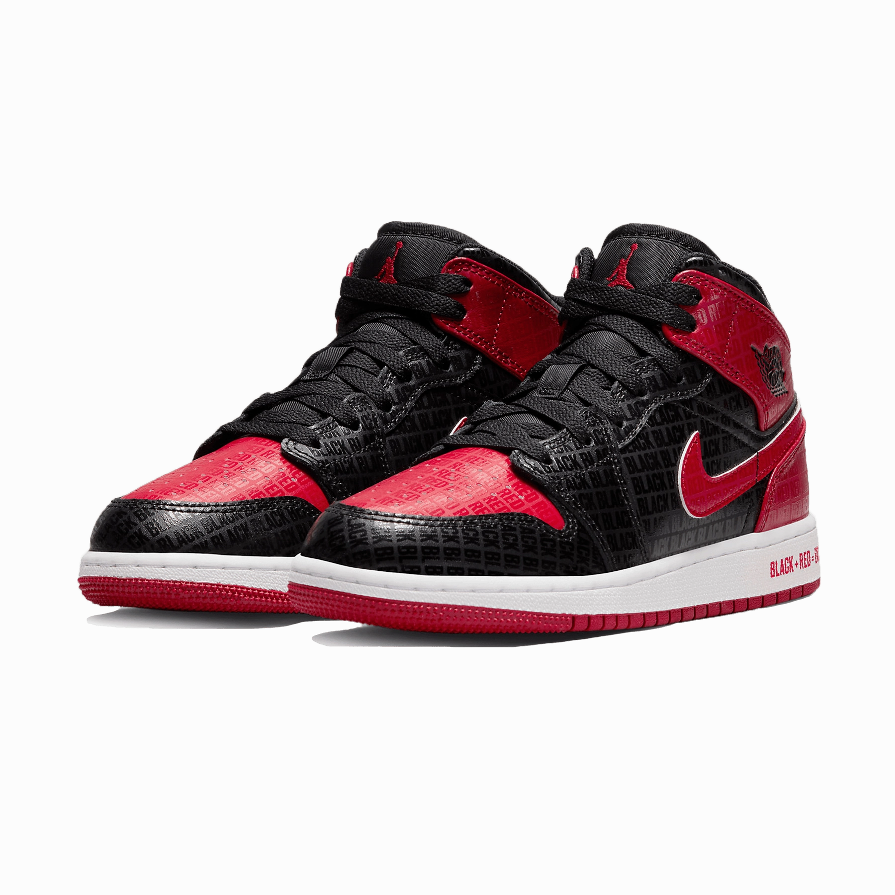 Air Jordan 1 Mid SS GS 'Black   Red = Bred' Air Jordan 1 vintage style sneakers