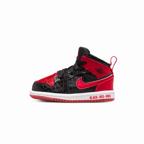 Air Jordan 1 Mid SS TD 'Black   Red = Bred' Air Jordan 1 sneakers with heritage court style