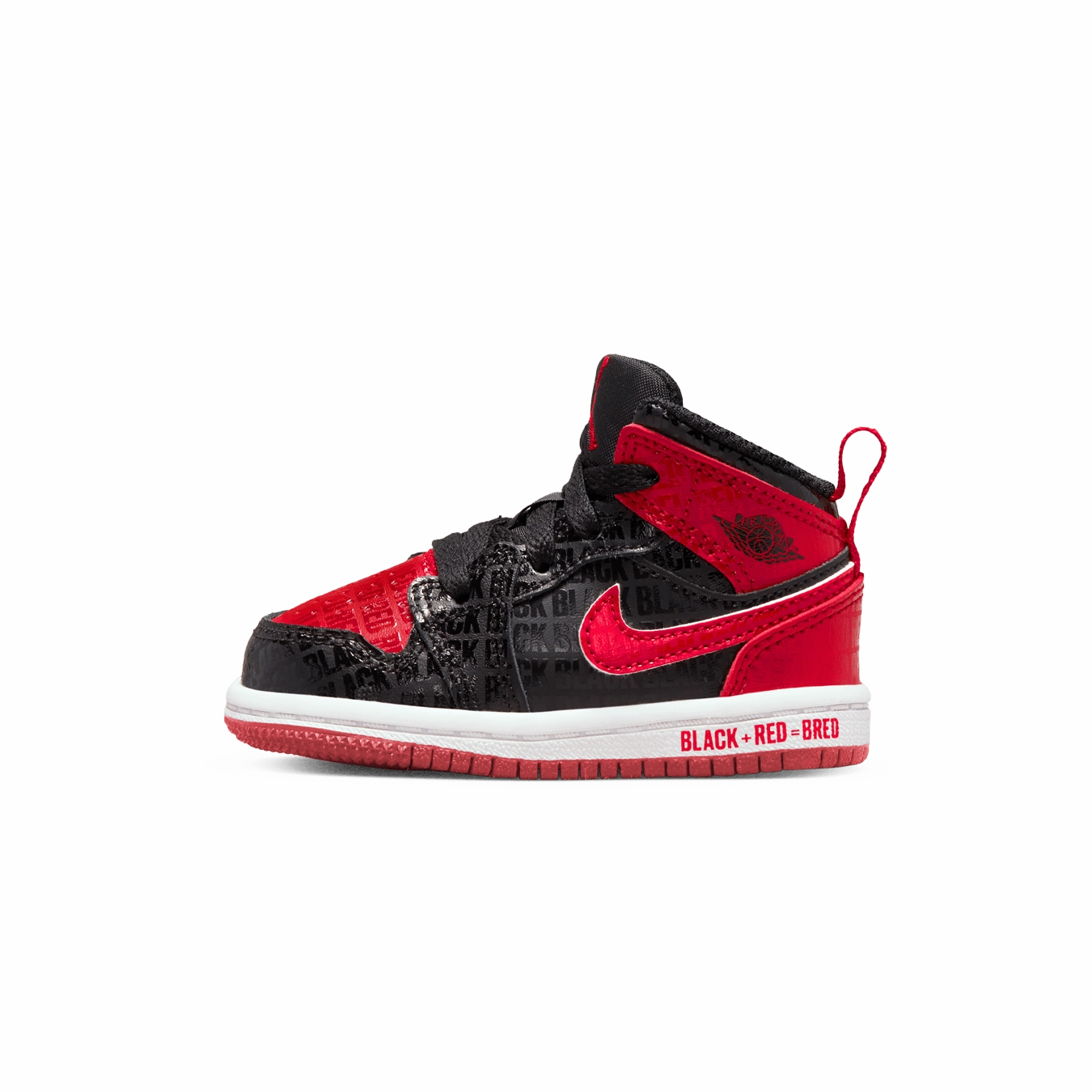 Air Jordan 1 Mid SS TD 'Black   Red = Bred' Air Jordan 1 sneakers with heritage court style