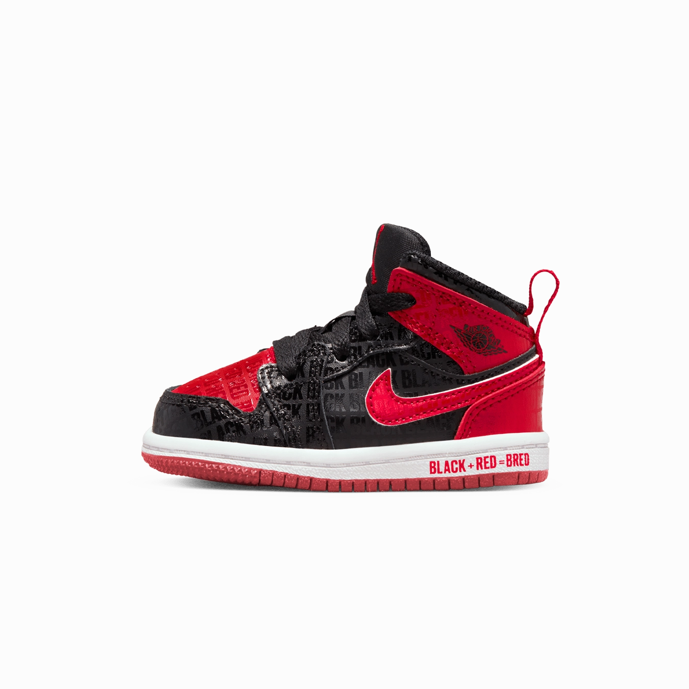 Air Jordan 1 Mid SS TD 'Black   Red = Bred' Air Jordan 1 Mid versatile shoes for daily wear