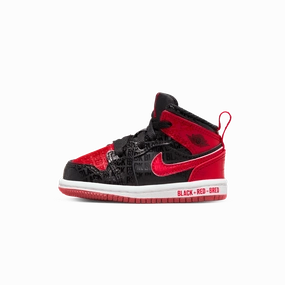 Air Jordan 1 Mid SS TD 'Black   Red = Bred' Air Jordan 1 Mid versatile shoes for daily wear
