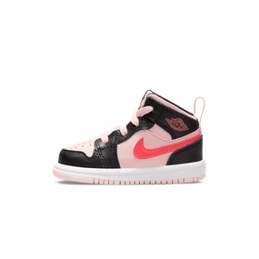 Air Jordan 1 Mid TD 'Black Pink Crimson' Air Jordan 1 timeless sneakers for Jordan fans