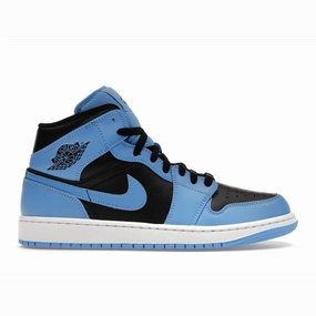 Air Jordan 1 Mid University Blue Black Air Jordan 1 Mid sneakers with bold retro vibes