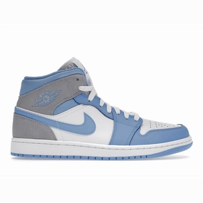 Air Jordan 1 Mid University Blue Grey Air Jordan 1 Mid sneakers with bold retro vibes